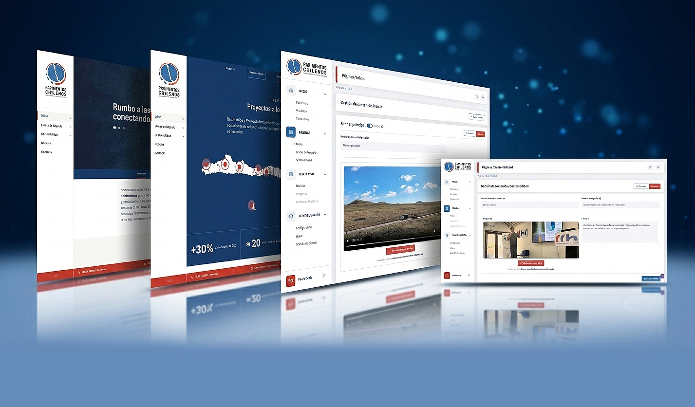Vista previa del proyecto Sitio web con panel CMS